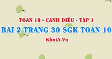 Bài 2 trang 30 SGK Toán 10 tập 1 Cánh Diều